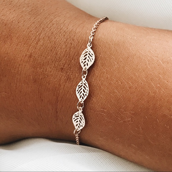 Leaf Bracelet Rose Gold 9” - Picture 3 of 6